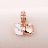 Mother & Daughter Hearts Dangle Halloween Jewelry Beads Chains DIY Charms