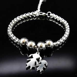 Mother Daughter Stainless Steel Bracelet Jewelry B1944-1S01