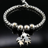 Mother Daughter Stainless Steel Bracelet Jewelry B1944-1S01