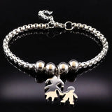 Mother Daughter Stainless Steel Bracelet Jewelry B1944-1S01