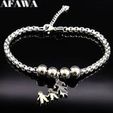 Mother Daughter Stainless Steel Bracelet Jewelry B1944-1S01