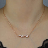 Sterling Silver CZ Mama Necklace - Delicate Pave Charm