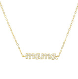 Sterling Silver CZ Mama Necklace - Delicate Pave Charm