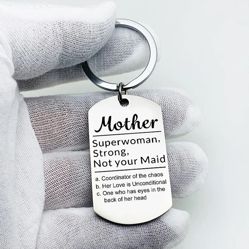 Mother Definition Keychain, Mother's Gift from Daughter, Superwoman, Strong