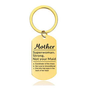 Mother Definition Keychain, Mother's Gift from Daughter, Superwoman, Strong