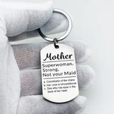 Mother Definition Keychain, Mother's Gift from Daughter, Superwoman, Strong