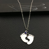 Personalized Mother Jewelry Sterling Silver Necklace with Birthstones