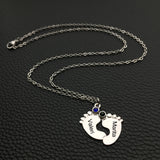 Personalized Mother Jewelry Sterling Silver Necklace with Birthstones