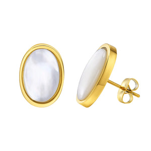 Mother Of Pearl Shell Stud Earring, Geometric Jewelry