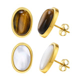 Mother Of Pearl Shell Stud Earring, Geometric Jewelry