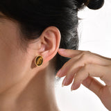 Mother Of Pearl Shell Stud Earring, Geometric Jewelry