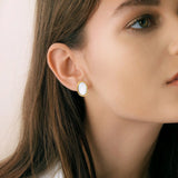 Mother Of Pearl Shell Stud Earring, Geometric Jewelry