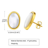 Mother Of Pearl Shell Stud Earring, Geometric Jewelry