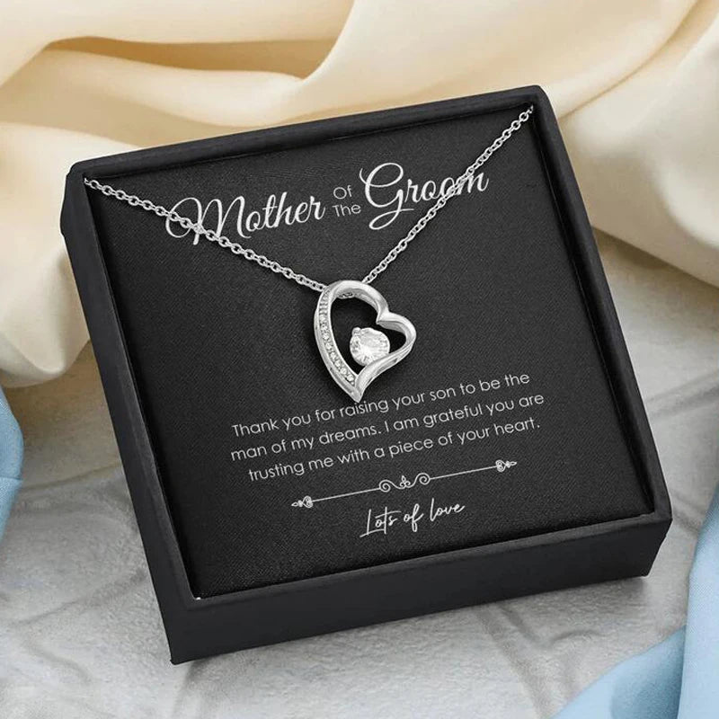 Mother Of The Groom Thank You Necklace - Parents Of Groom Gift