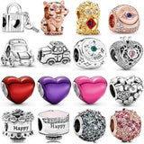 Mother & Puppy Love Charm 925 Sterling Silver Fit Women Bracelet DIY Jewelry