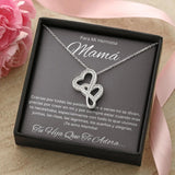 Mother Daughter Double Heart Necklace Sentimental Gift for Mom