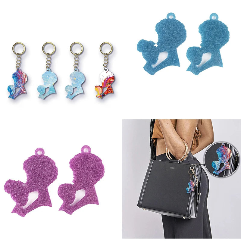 Mother-Child Keychain Crystal Epoxy Resin Mold Mother's DIY Pendant