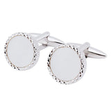 Mother of Pearl Cufflinks Gun Metal Plated Round Cuff links