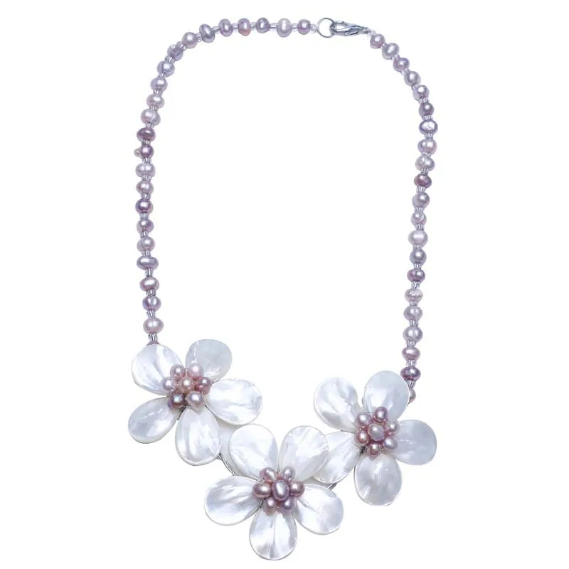 Mother of Pearl Necklace Glamorous Statement Jewelry