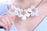Mother of Pearl Necklace Glamorous Statement Jewelry