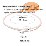 Mother of Pearl Initial Choker Natural Shell Beads Necklace for Women