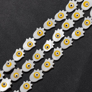 Colorful Mother of Pearl Fatima Hand Shell Charms Beads 10x15mm