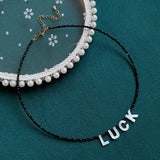 Mother of Pearl Shell Initial Necklace for Women 26 Letter Pendant Name Choker