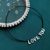 Mother of Pearl Shell Initial Necklace for Women 26 Letter Pendant Name Choker