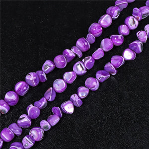 Mother of Pearl Shell Nugget Beads Irregular Stripes Shell Chips Loose Beads