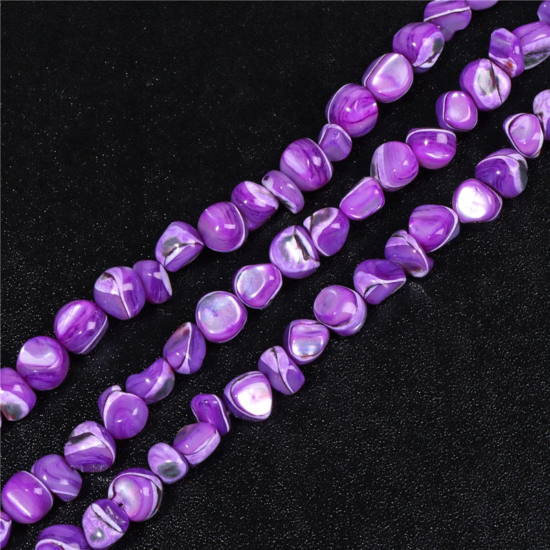 Mother of Pearl Shell Nugget Beads Irregular Stripes Shell Chips Loose Beads