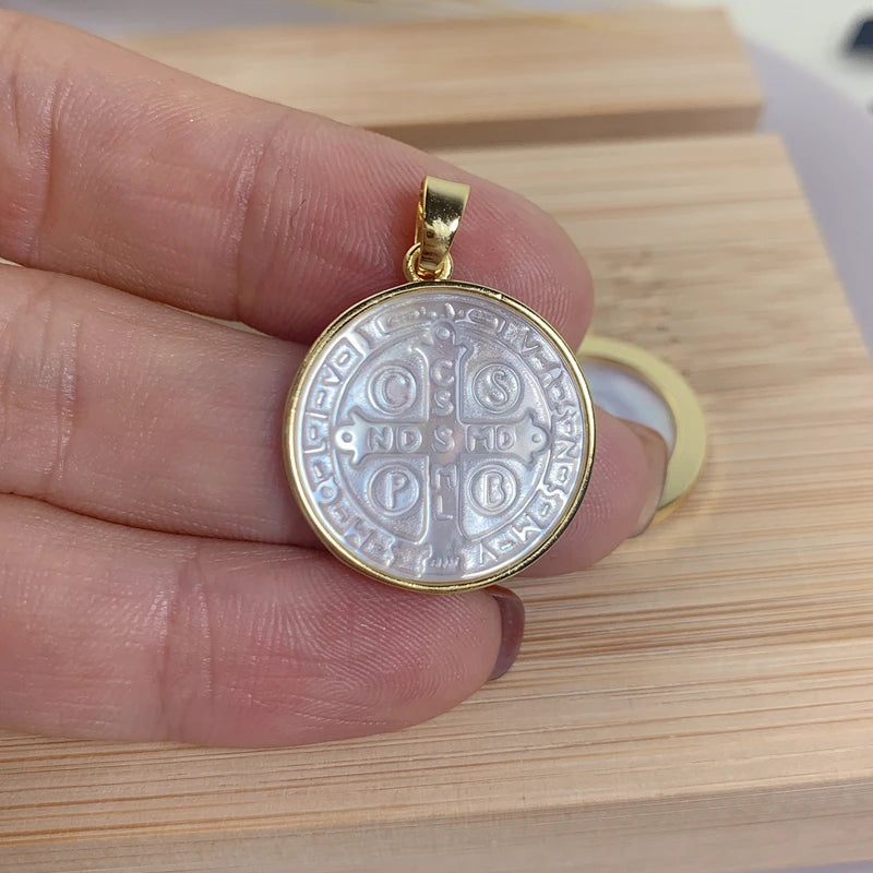 Mother of Pearl Shell Cross Necklace Pendant for Jewelry Making