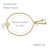 Mom of Pearls Letter Bracelet Stainless Steel A-Z Clover Women Gift