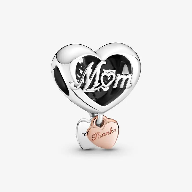 925 Silver Thank You Mum Heart Charm