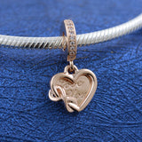 Mom's 925 Silver Jewelry Infinity Heart Charms Bead Bracelet Pendant Necklace