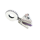 Mother's Celebration Cake Charm 925 Silver
