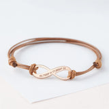 Personalized Infinity Leather Bracelet for Women Men