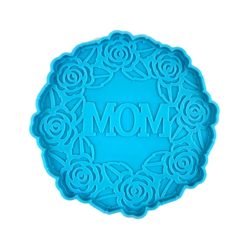 Mother's Crystal Drop Garland Coaster Silicone Mold