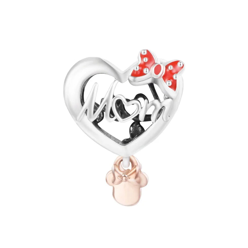 S925 Sterling Silver Couple Pendant Charm Bracelet Beads