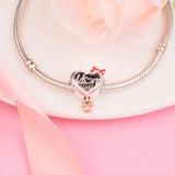 S925 Sterling Silver Couple Pendant Charm Bracelet Beads