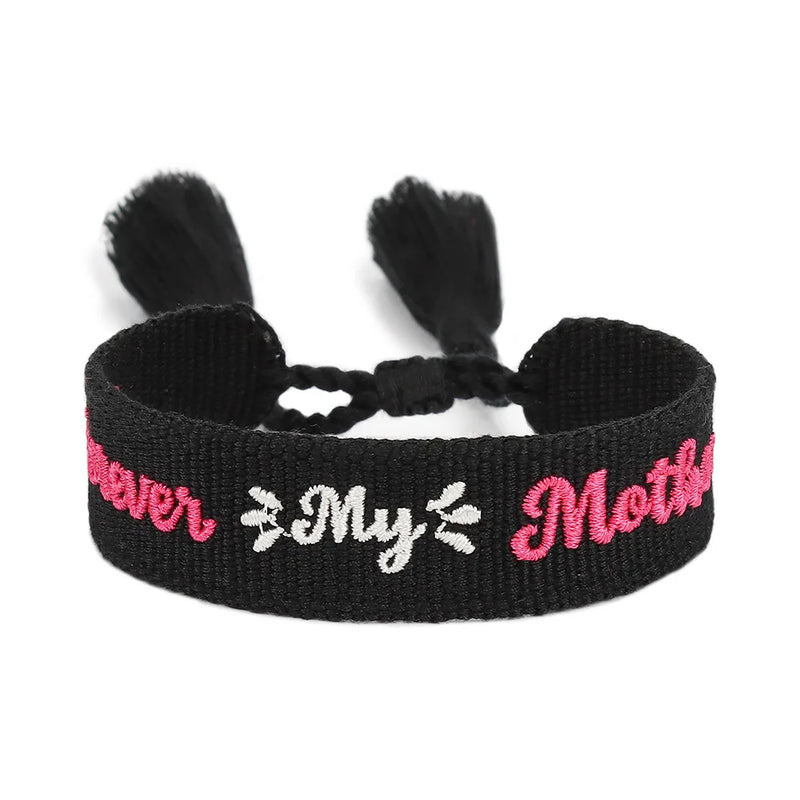 Bohemia Embroidery Mom And Heart Bracelet For Women