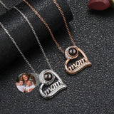 Mom's Gift Photo Necklace 100 Languages Heart Mom Necklace S925