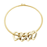 Mom's Heart Bracelet Engraved Stainless Steel Name Jewelry