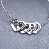 Mom's Heart Bracelet Engraved Stainless Steel Name Jewelry