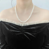Freshwater Pearl Necklace 925 Sterling Silver for Women Party Fine Jewelry Gift