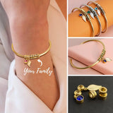 Personalized Birthstone Bangle Bracelet for Women