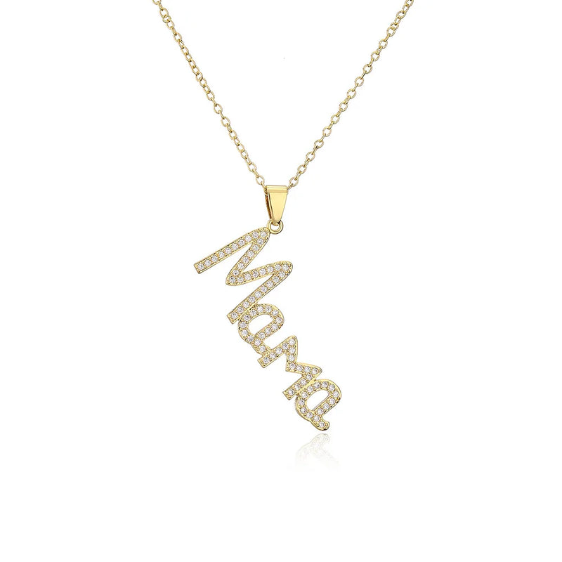 Mother's Gift Mama Letter Name Necklace Charm Choker