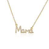 Mother's Gift Mama Letter Pendant Necklace With Zircon Stone