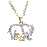Mother's Gift Necklace Women Elephant Crystal Pendant