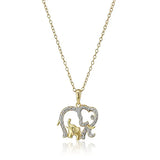 Mother's Gift Necklace Women Elephant Crystal Pendant