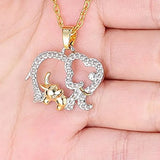 Mother's Gift Necklace Women Elephant Crystal Pendant